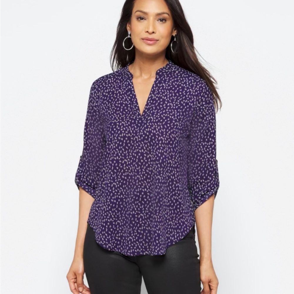 Lush 3/4 sleeve navy blouse never worn, xl